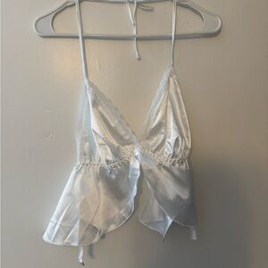 Elegant White Lace Trim Bridal Set